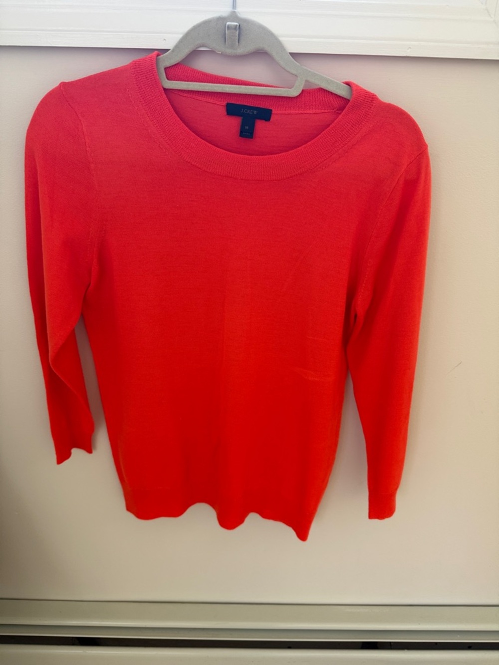 J. Crew Orange Crewneck Knit Sweater, size medium